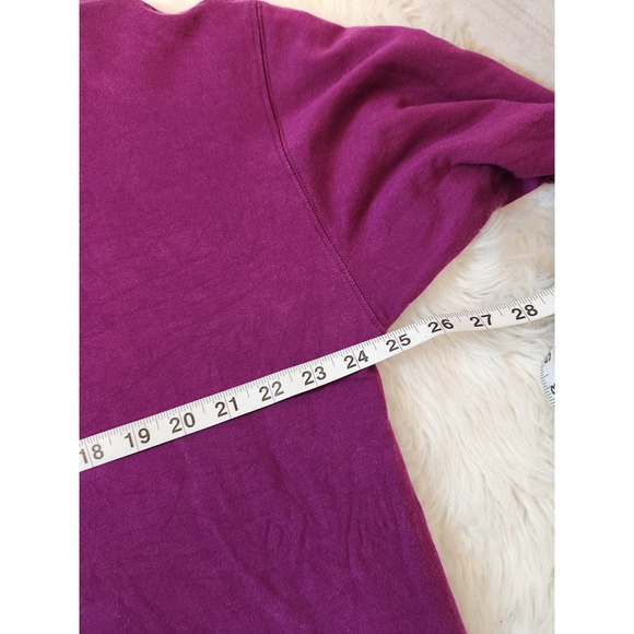 Athleta Women's Purple Solid Stretch Exotic Fuchsia Henley Sweatshirt Size Large - Picture 5 of 6